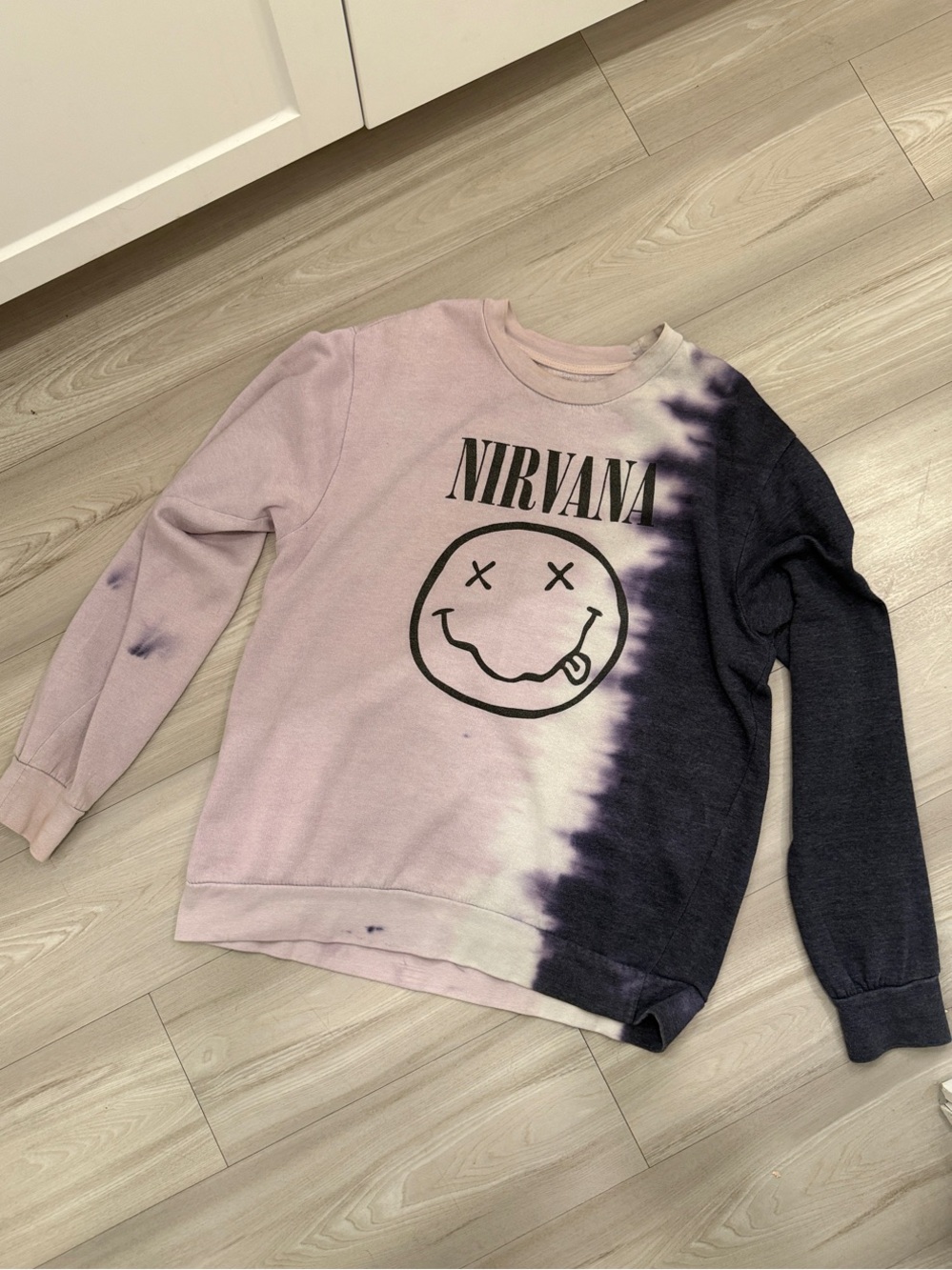 NIRVANA Split Tie-Dye Sweatshirt in Pink and Black
